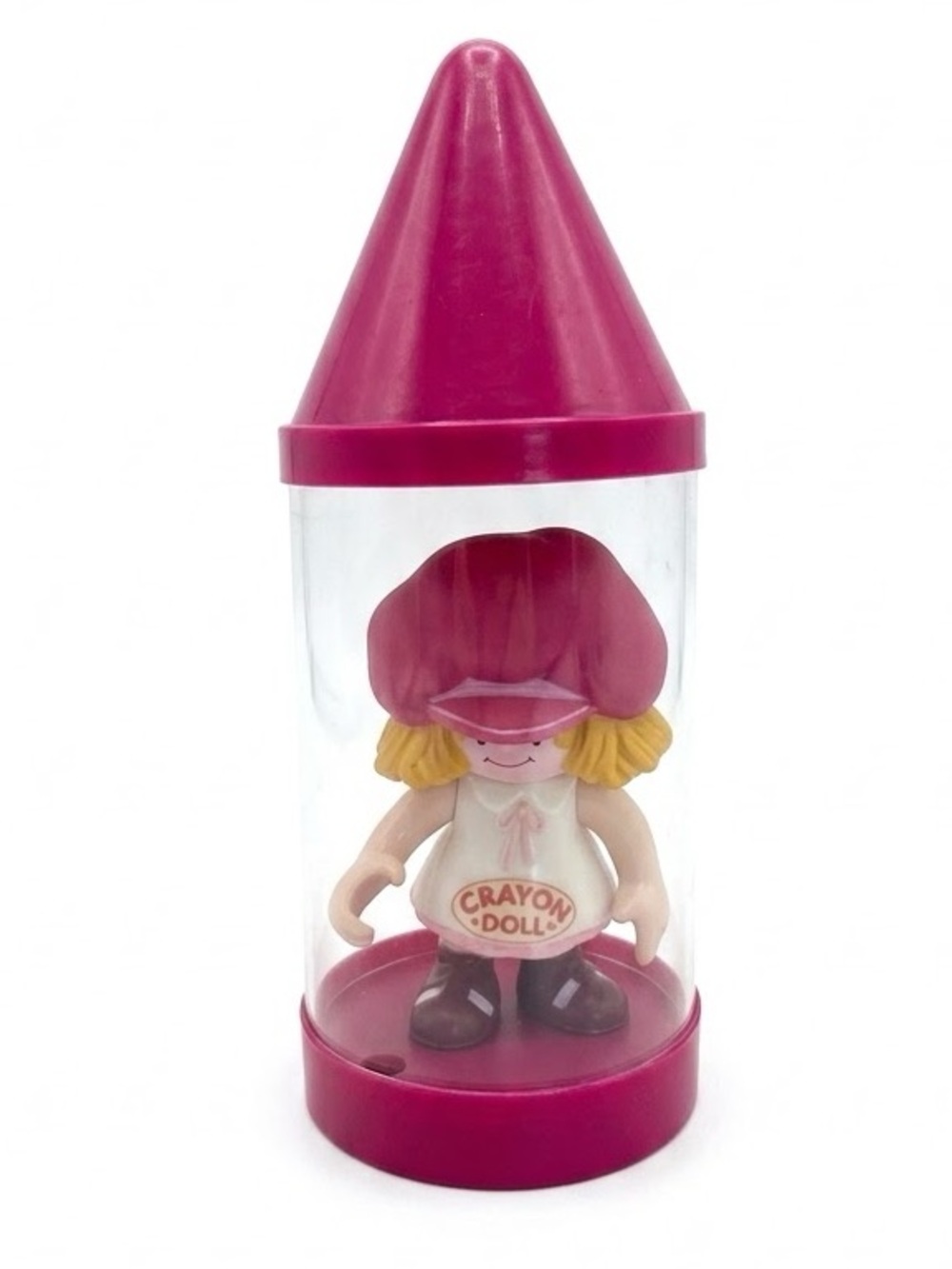 Vintage 1982 Talbot Toys Red Crayon Doll Retro 80s PVC Figure Container Case